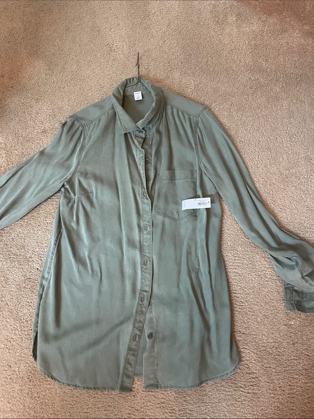 Women’s  Olive Green Button-Up Shirt